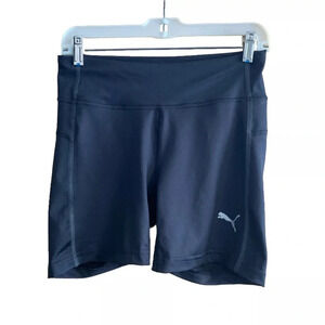 NWT Puma Women's Black Logo Stretch Cleverdry Tech Fitness Shorts Size Large